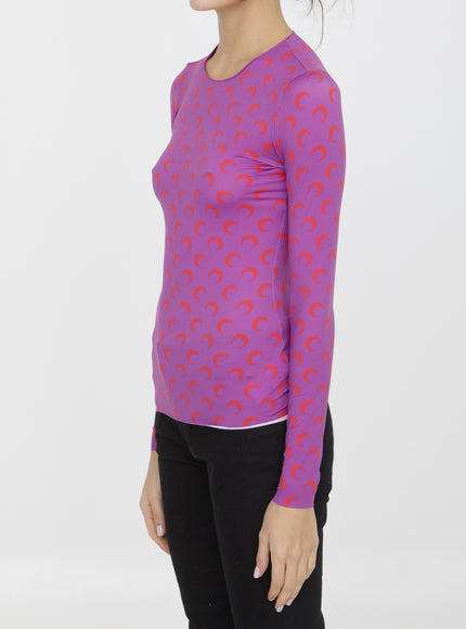 Marine Serre Long Sleeved Moon Printed Top