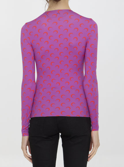 Marine Serre Long Sleeved Moon Printed Top