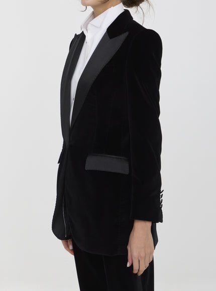 Dolce & Gabbana Velvet Tuxedo Jacket In Black