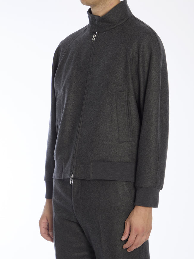 Fendi Cashmere Bomber Jacket In Gray