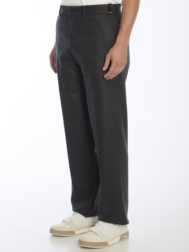 Fendi Cashmere Men's Straight-Leg Pants