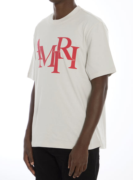 Amiri Staggered T-shirt In Light Beige