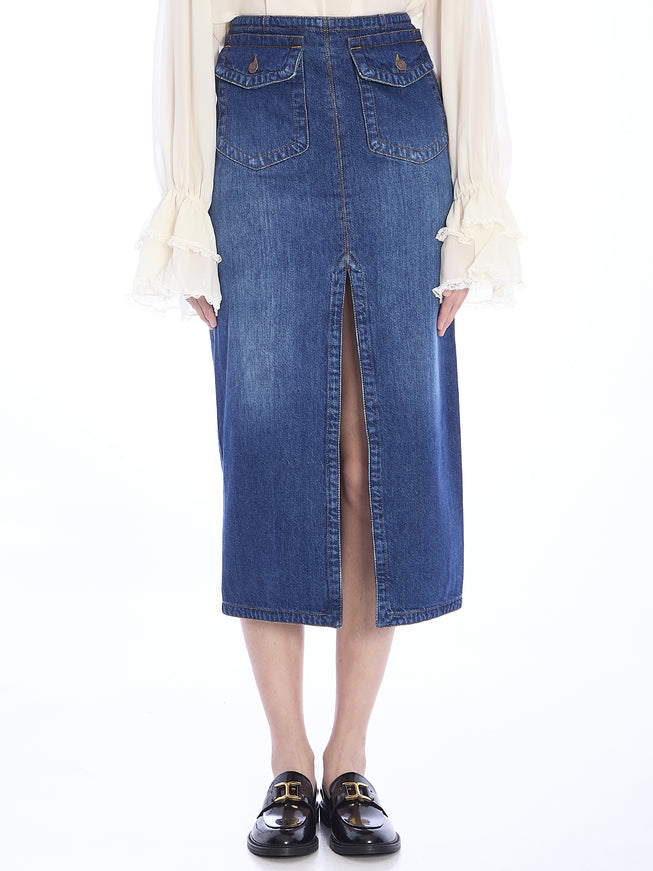 Chloe Denim Midi Skirt