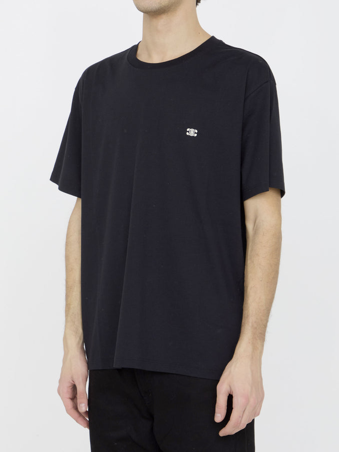 Celine Triomphe T-shirt In Black