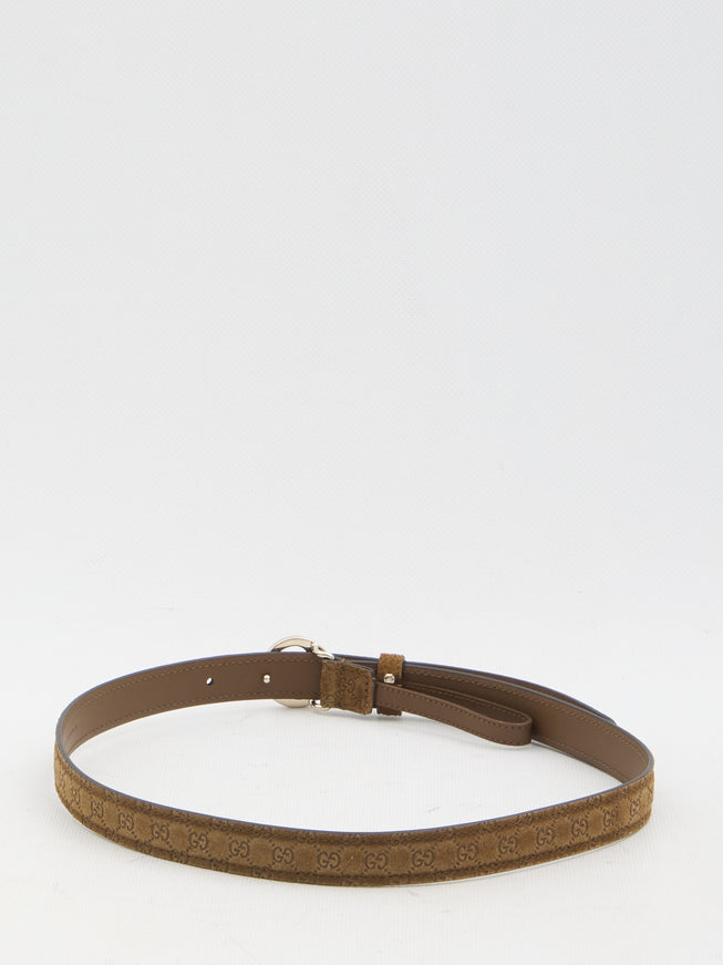 Gucci Blondie Slim Belt In Brown Leather