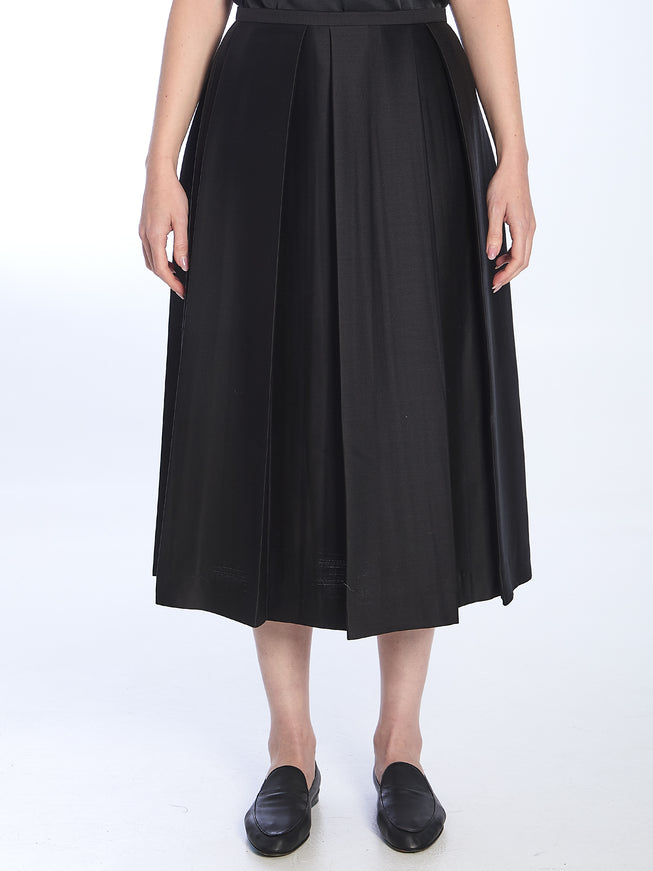 Toteme Black Wool and Silk Blend Skirt