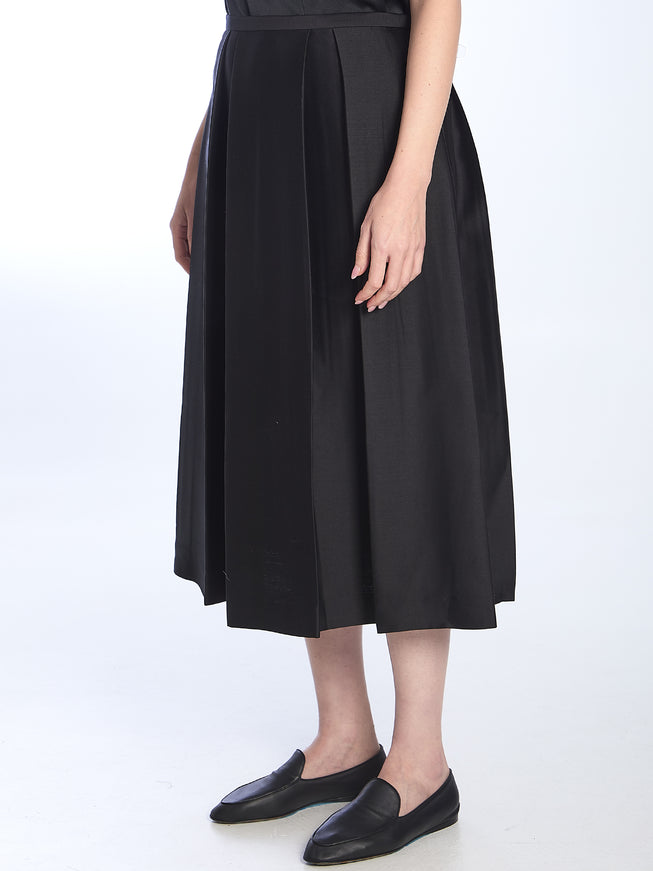 Toteme Black Wool and Silk Blend Skirt