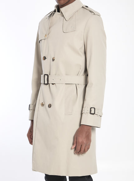 Burberry Men's Double-Breasted Belted Gabardine Trench Coat