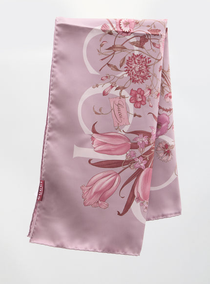 Gucci Printed Silk Carré In Pink