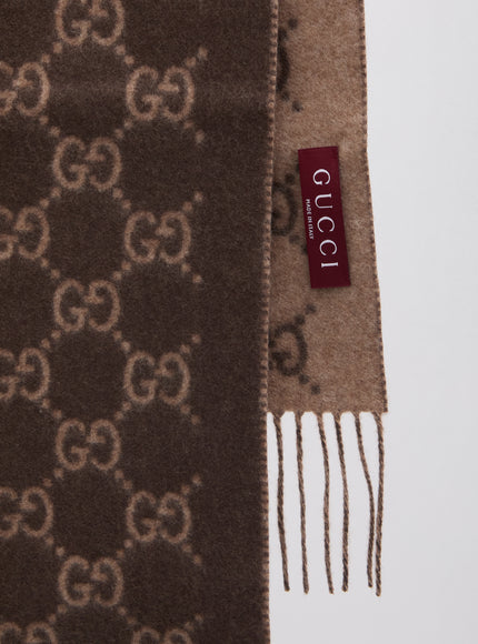 Gucci GG Cashmere Scarf In Beige