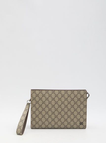 Gucci GG Canvas Logo Pouch in Beige