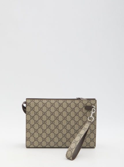 Gucci GG Canvas Logo Pouch in Beige