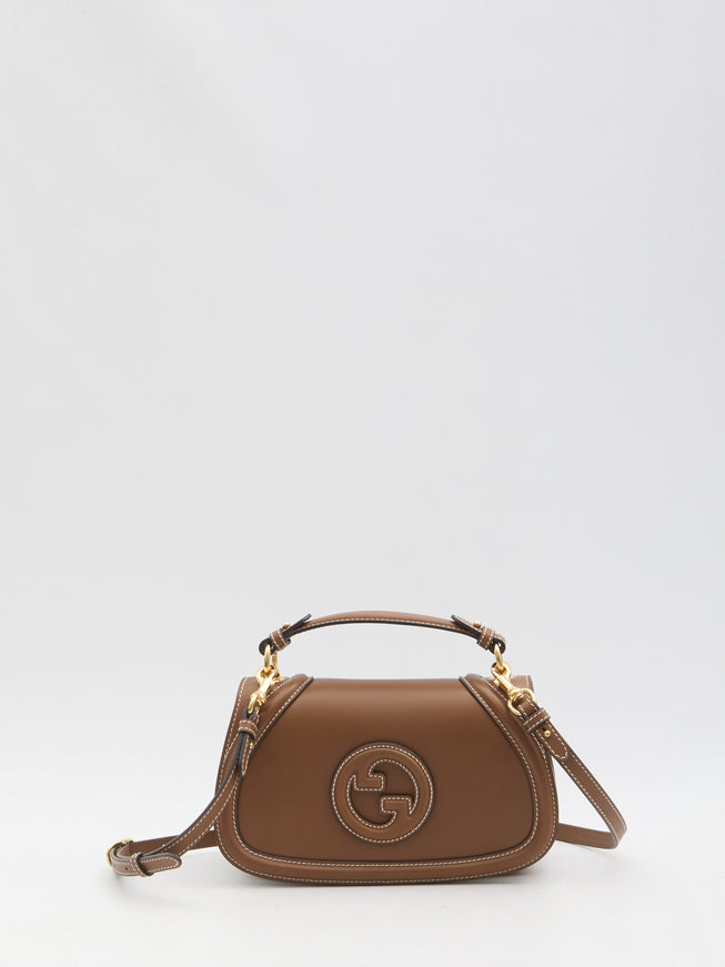 Gucci Blondie Small Top Handle Bag In Brown Leather