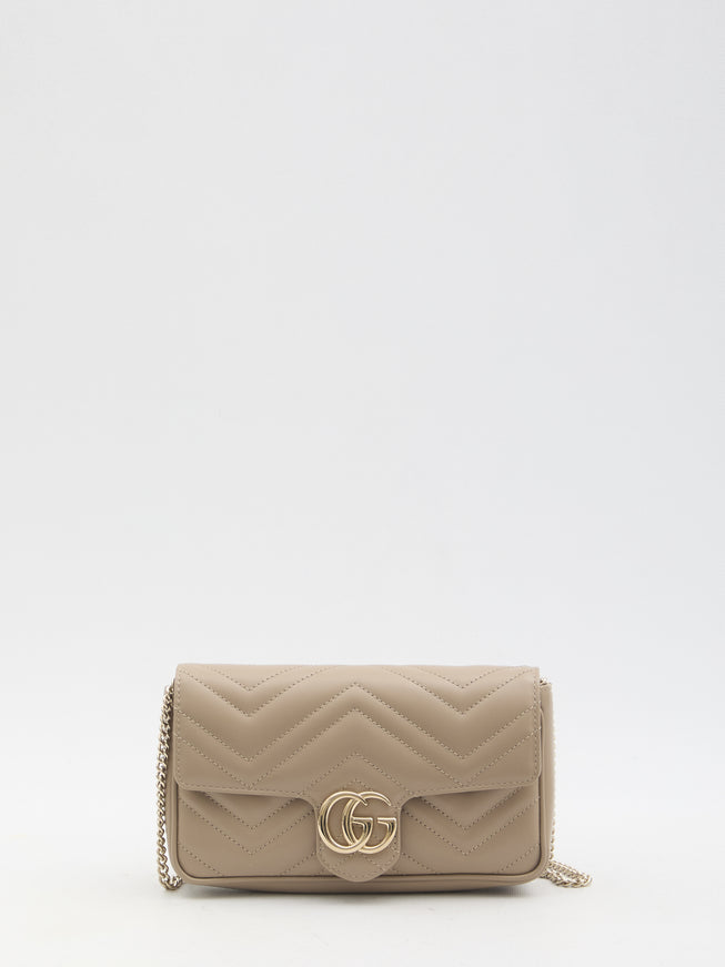 Gucci GG Marmont Mini Bag With Cardholder In Beige