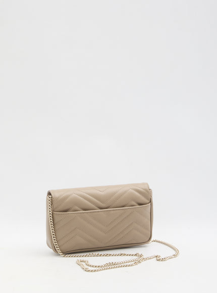 Gucci GG Marmont Mini Bag With Cardholder In Beige