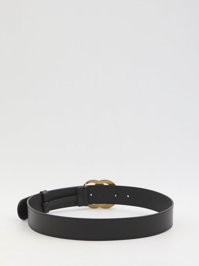 Gucci GG Marmont Wide Belt In Black Leather