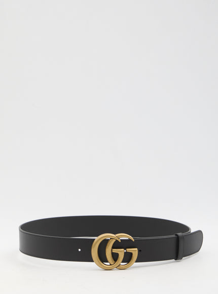 Gucci GG Marmont Wide Belt In Black Leather