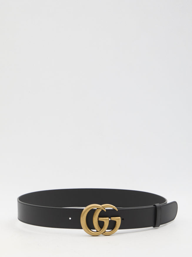 Gucci GG Marmont Wide Belt In Black Leather