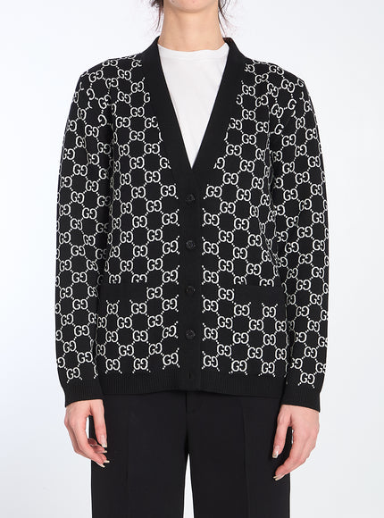 Gucci Reversible GG Wool Jacquard Cardigan