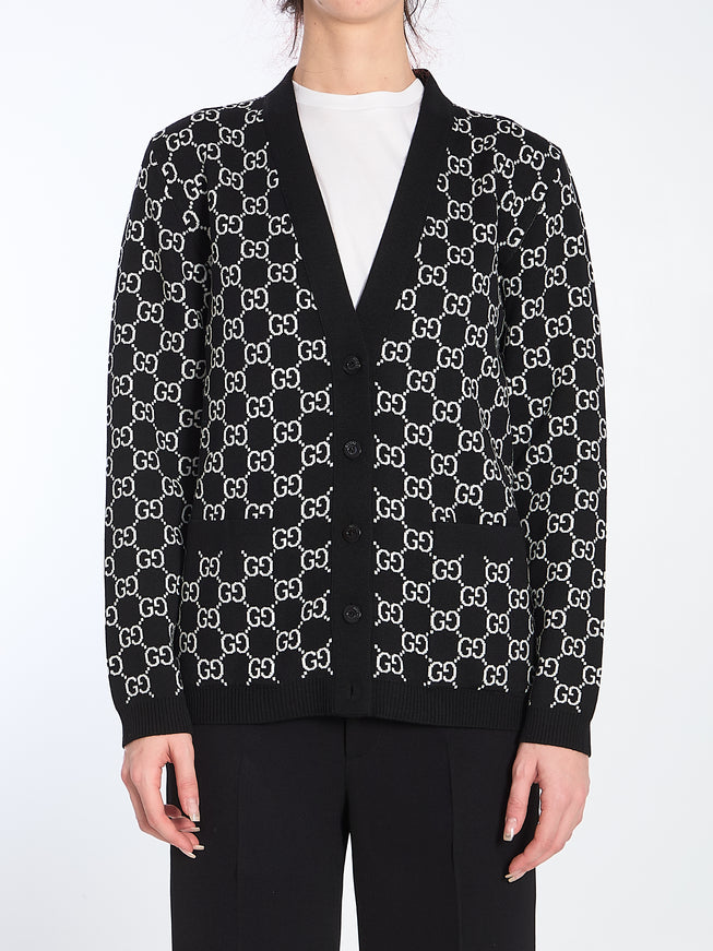 Gucci Reversible GG Wool Jacquard Cardigan