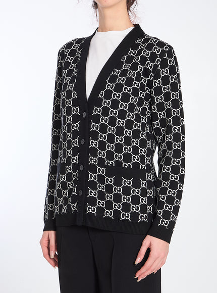 Gucci Reversible GG Wool Jacquard Cardigan