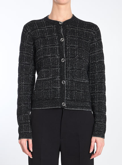 Gucci Wool And Lamé Check Cardigan