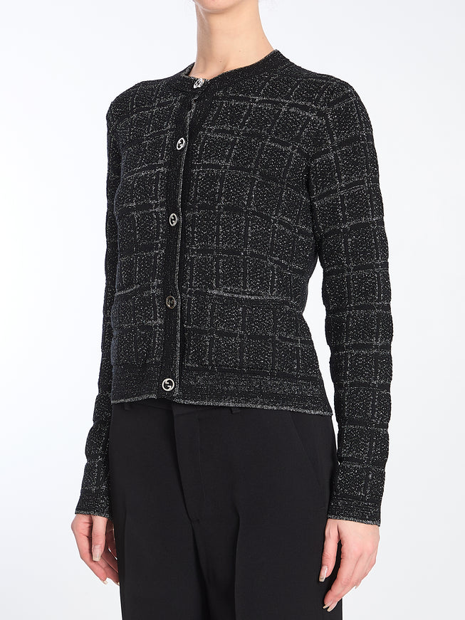 Gucci Wool And Lamé Check Cardigan