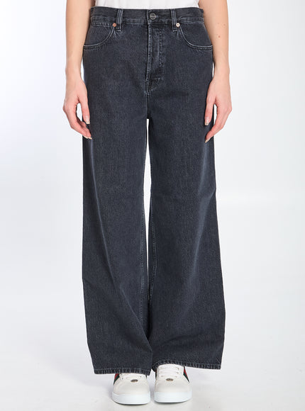 Gucci Wide Leg Denim Trousers