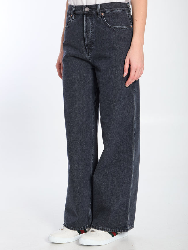 Gucci Wide Leg Denim Trousers