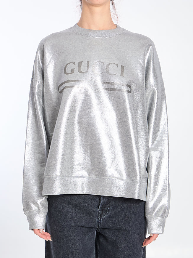 Gucci Laminated Jersey Sweatshirt With Logo