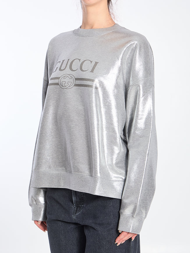 Gucci Laminated Jersey Sweatshirt With Logo