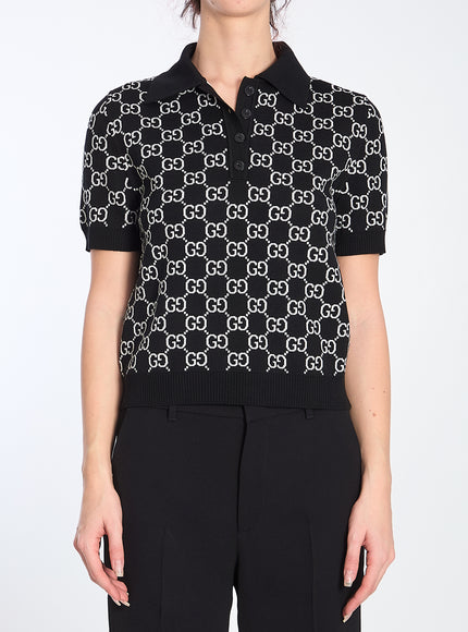 Gucci Reversible GG Wool Jacquard Polo Shirt