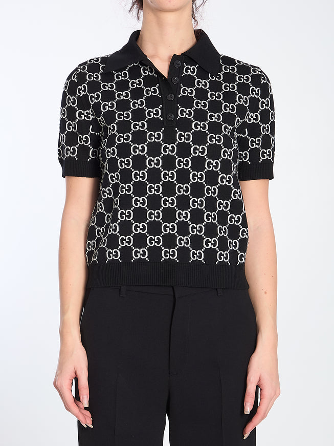 Gucci Reversible GG Wool Jacquard Polo Shirt