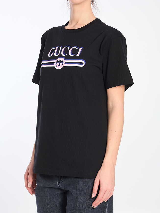 Gucci Printed Logo T-shirt In Black