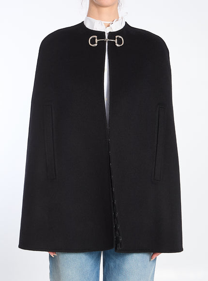 Gucci Horsebit-Embellished Wool And Silk-Blend Cape