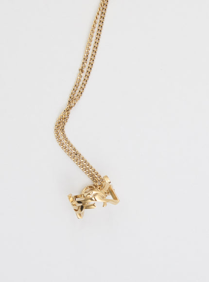 Saint Laurent Cassandre Chain Necklace In Gold