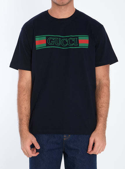 Gucci Logo T-shirt In Black Cotton