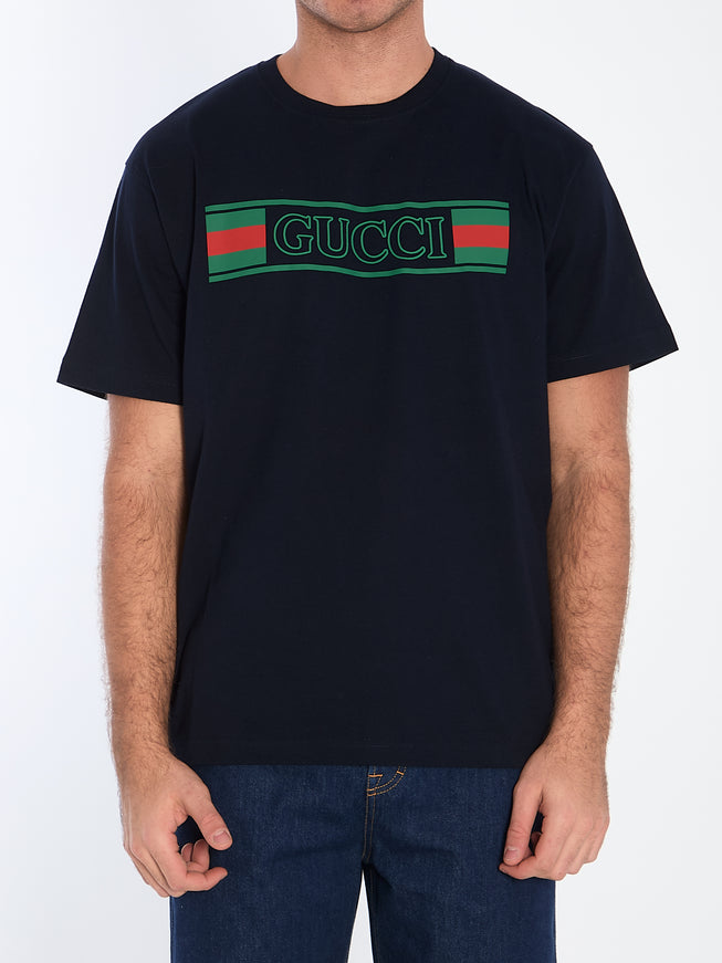 Gucci Logo T-shirt In Black Cotton