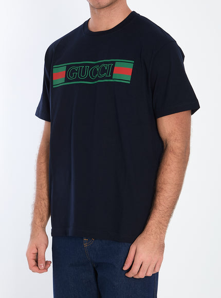 Gucci Logo T-shirt In Black Cotton