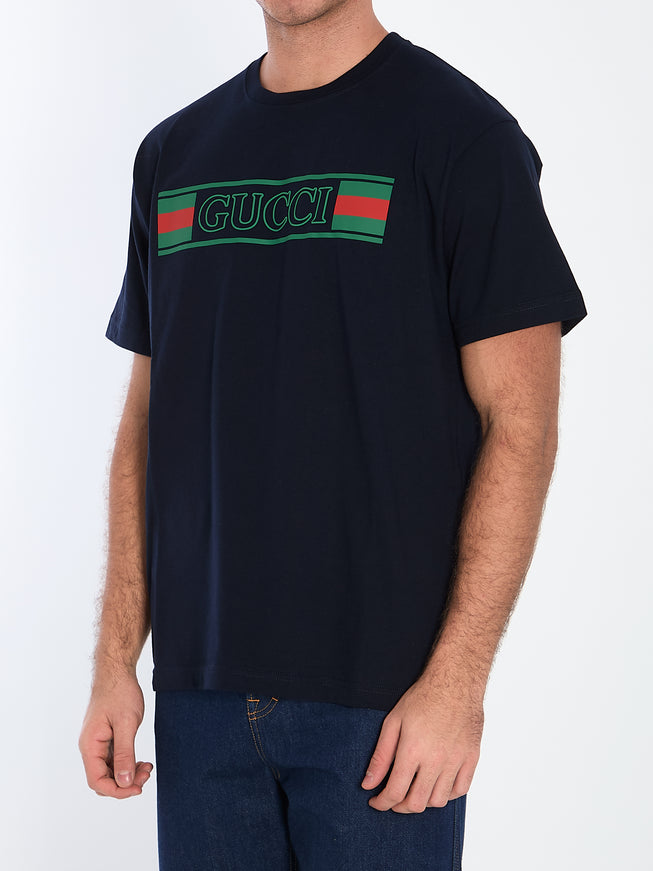 Gucci Logo T-shirt In Black Cotton