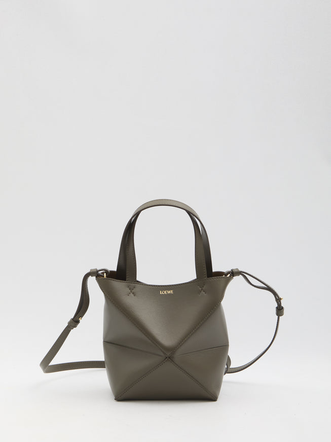 Loewe Puzzle Fold Tote Mini Bag In Dark Green