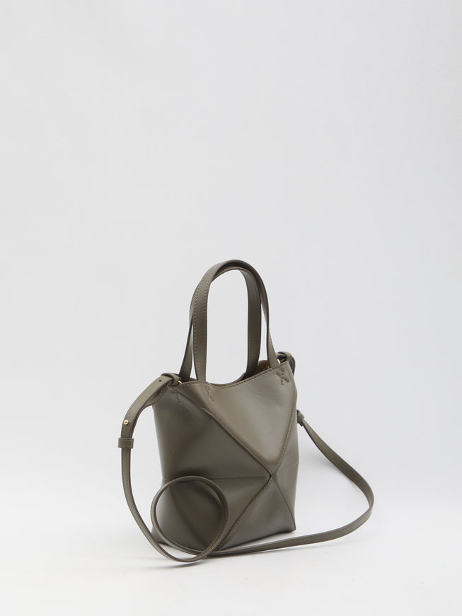 Loewe Puzzle Fold Tote Mini Bag In Dark Green