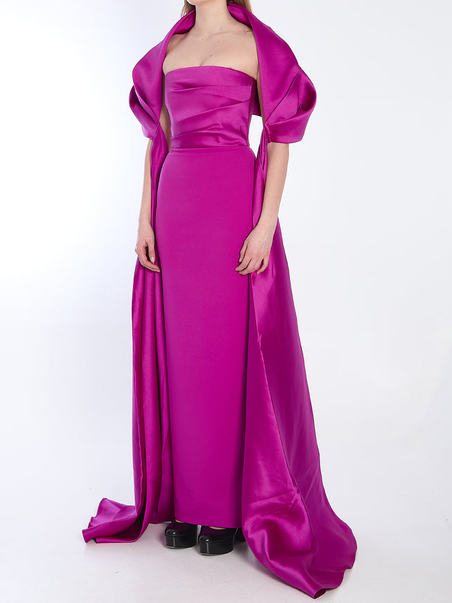 Solace London The Vera Maxi Dress in Fuchsia