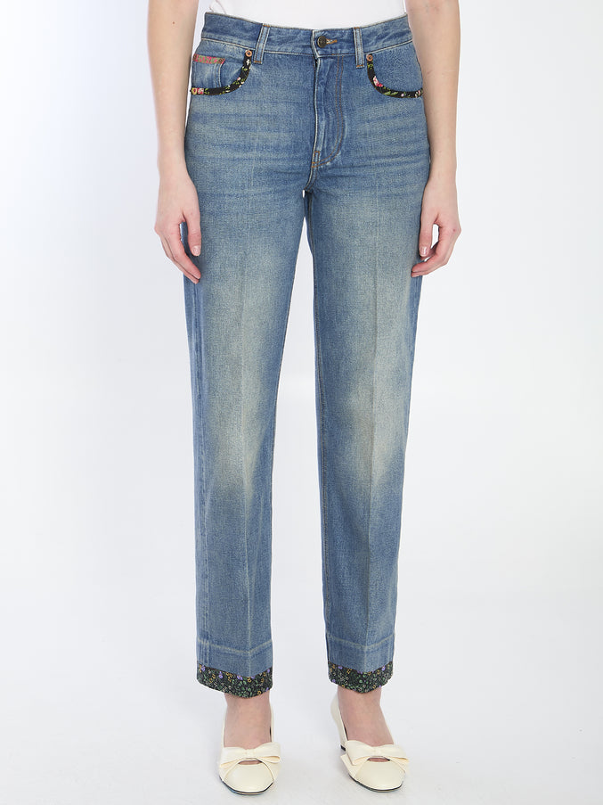 Valentino Garavani Floral Print Jeans
