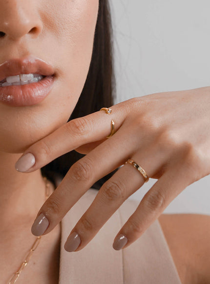 Zoe Lev Diamond Nail Cuff Ring