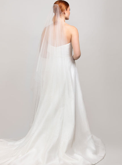 Nicolette Two-Tier Waltz Handkerchief Pearl Veil