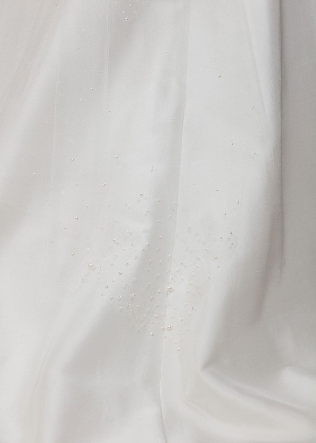 Nicolette Two-Tier Waltz Handkerchief Pearl Veil