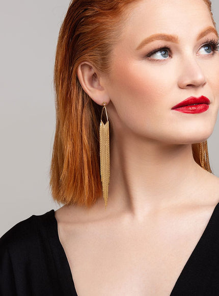 Nikki Metal Fringe Earrings