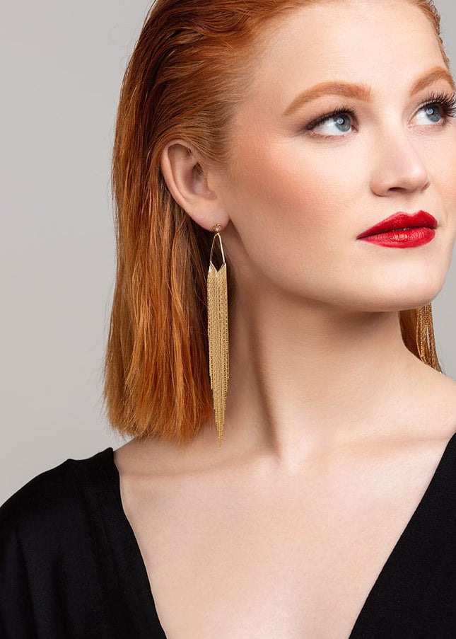 Nikki Metal Fringe Earrings