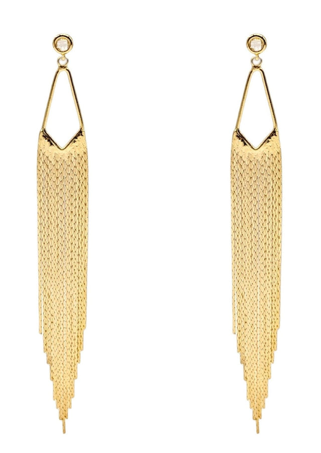 Nikki Metal Fringe Earrings